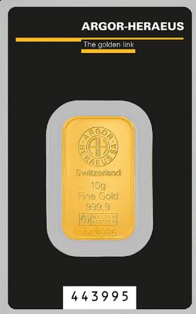 Gold Argor Heraeus 10g 999